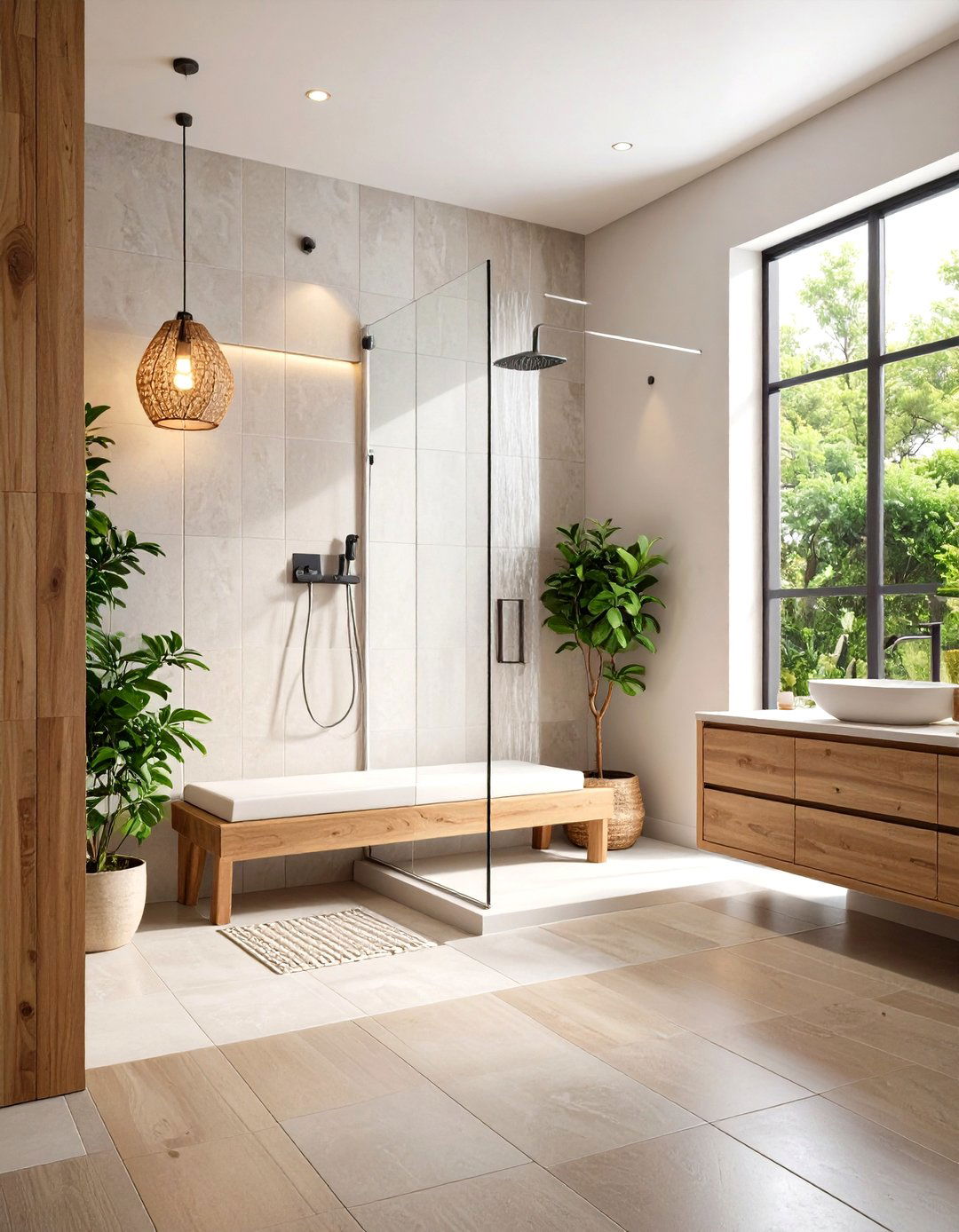Bench Integrated Half Wall for Seating and Storage - 20 Half-wall Shower Ideas