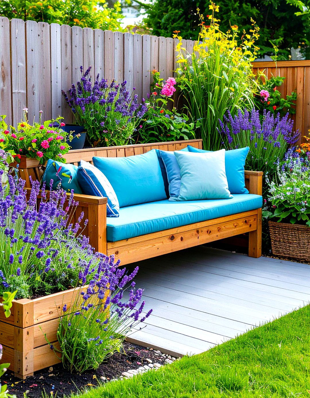Bench Planter Combo Small Garden - 20 Budget Small Garden Ideas