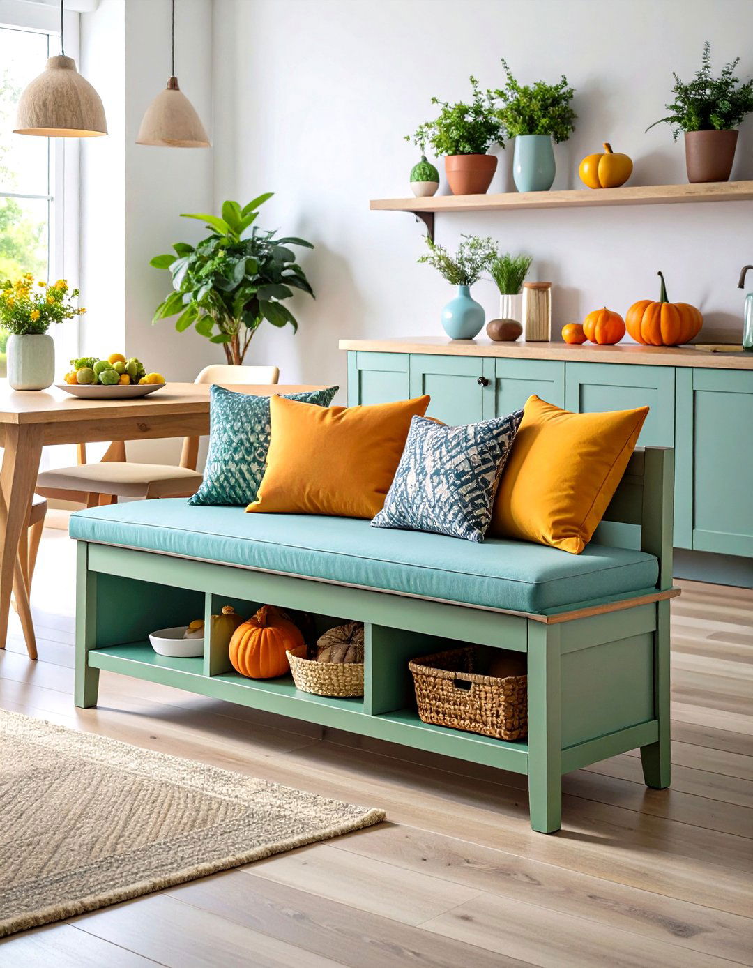 Bench Seating with Hidden Storage - 20 Small Dining Room Ideas