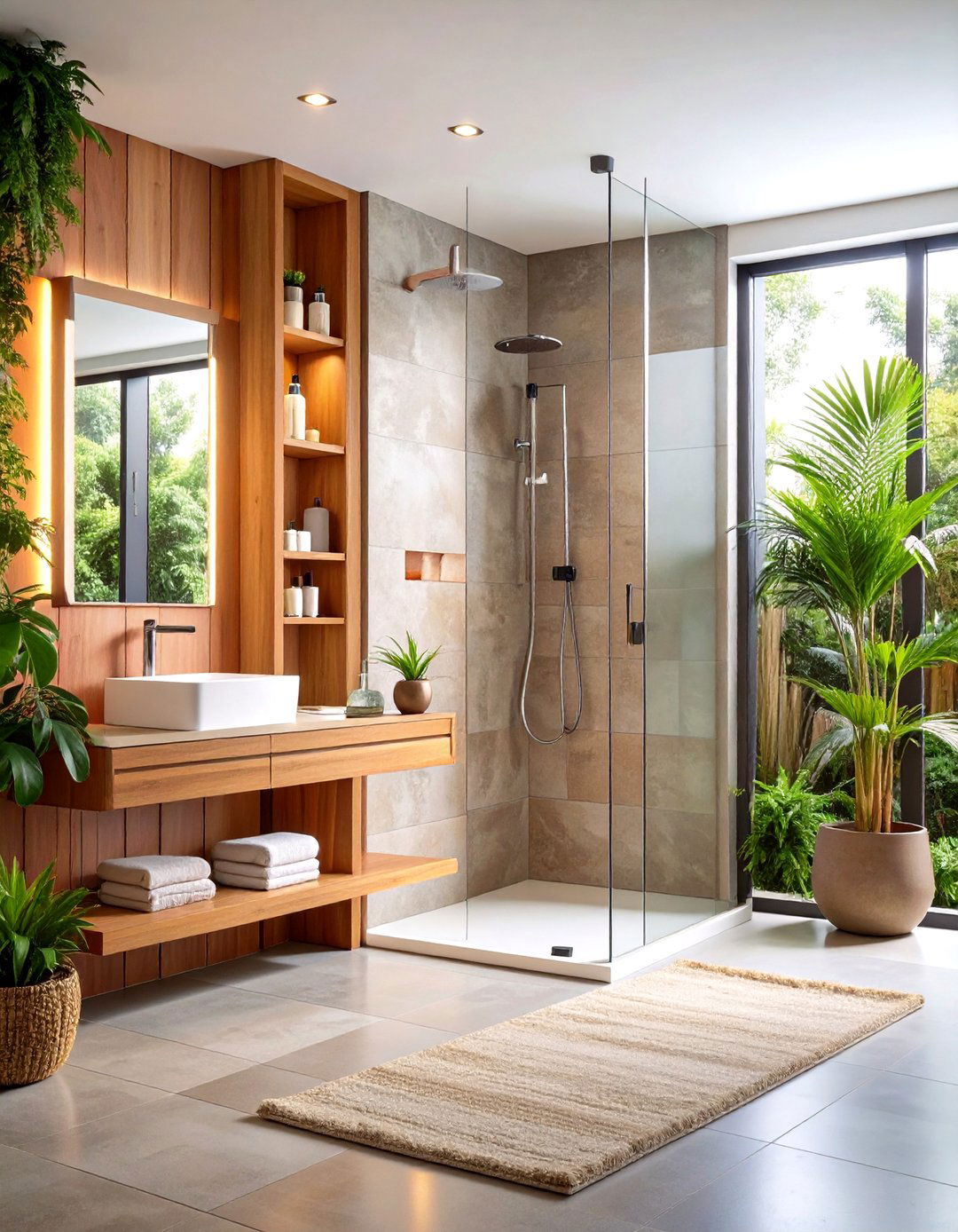 Bench with Niches - 20 Walk in Shower Ideas With Bench