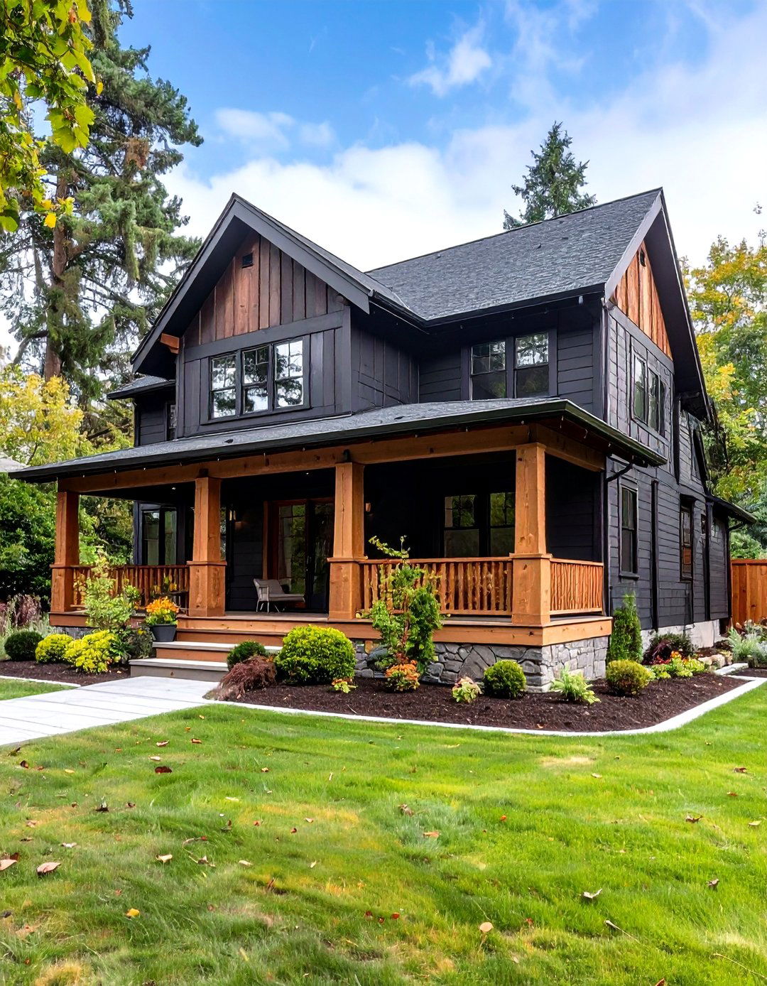 Benjamin Moore Graphite Black House with Cedar Accents - 20 Paint Colors for a Modern Black House With Cedar Accents