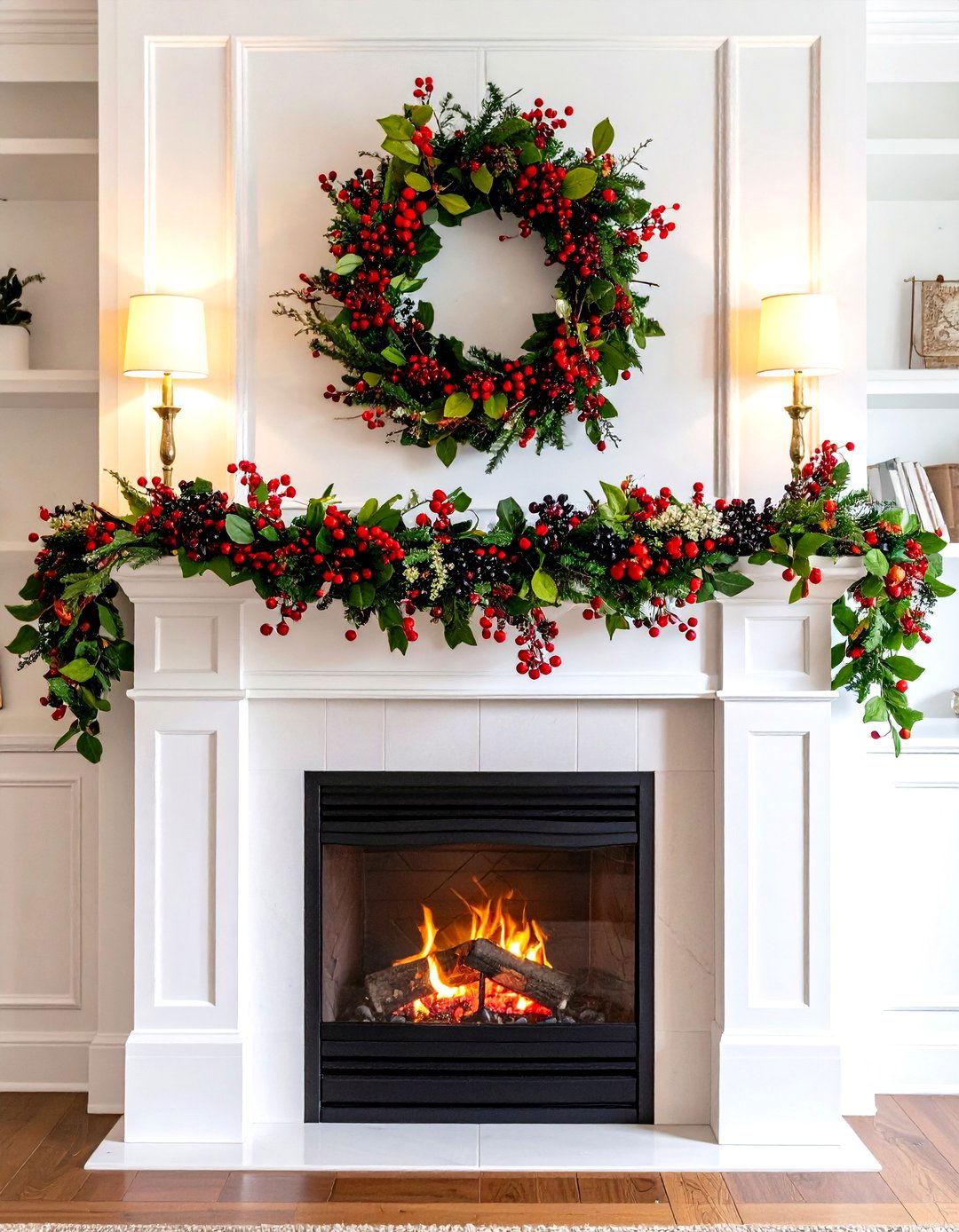 Berry Cluster and Twig Mantel Garland - 20 Mantel Garland Ideas