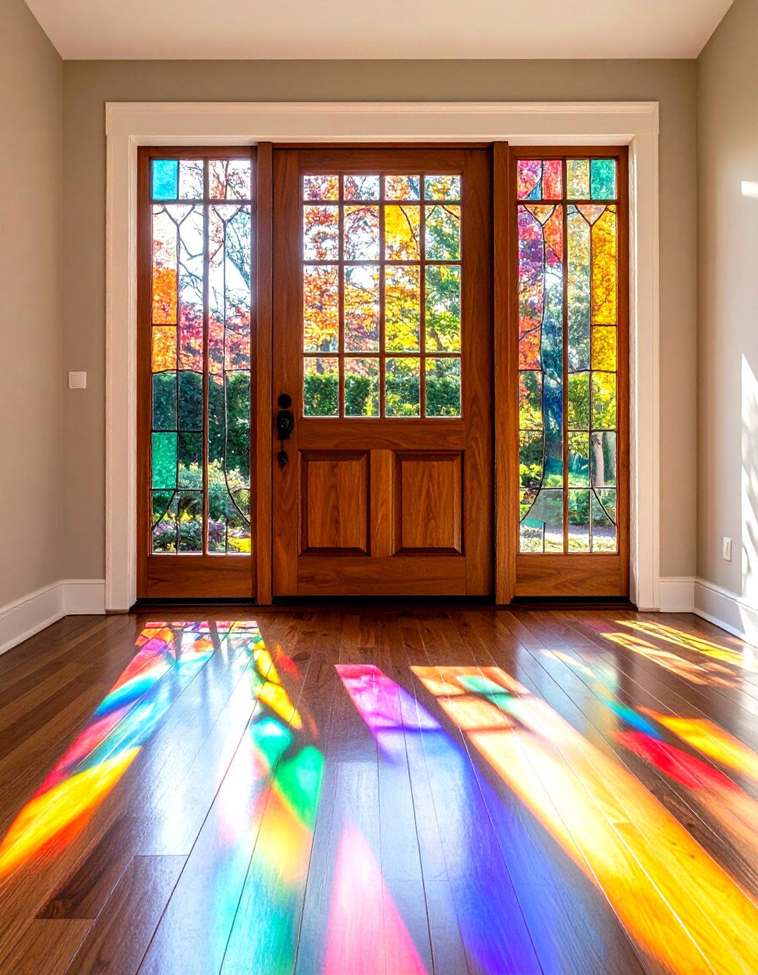 Beveled Leaded Glass Front Doors Sparkle with Prismatic Edges - 20 Glass Front Doors Ideas