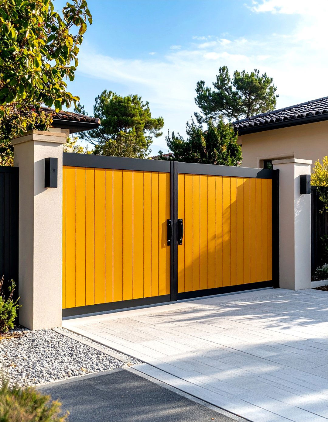 Bi Fold Driveway Gate for Tight Yards - 20 Driveway Gate Ideas