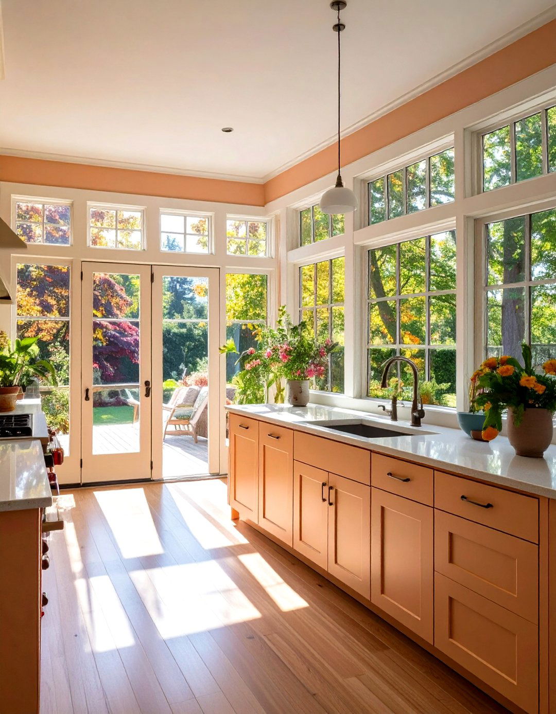 Bi Fold or Pass Through Windows - 20 Sunroom Kitchen Ideas