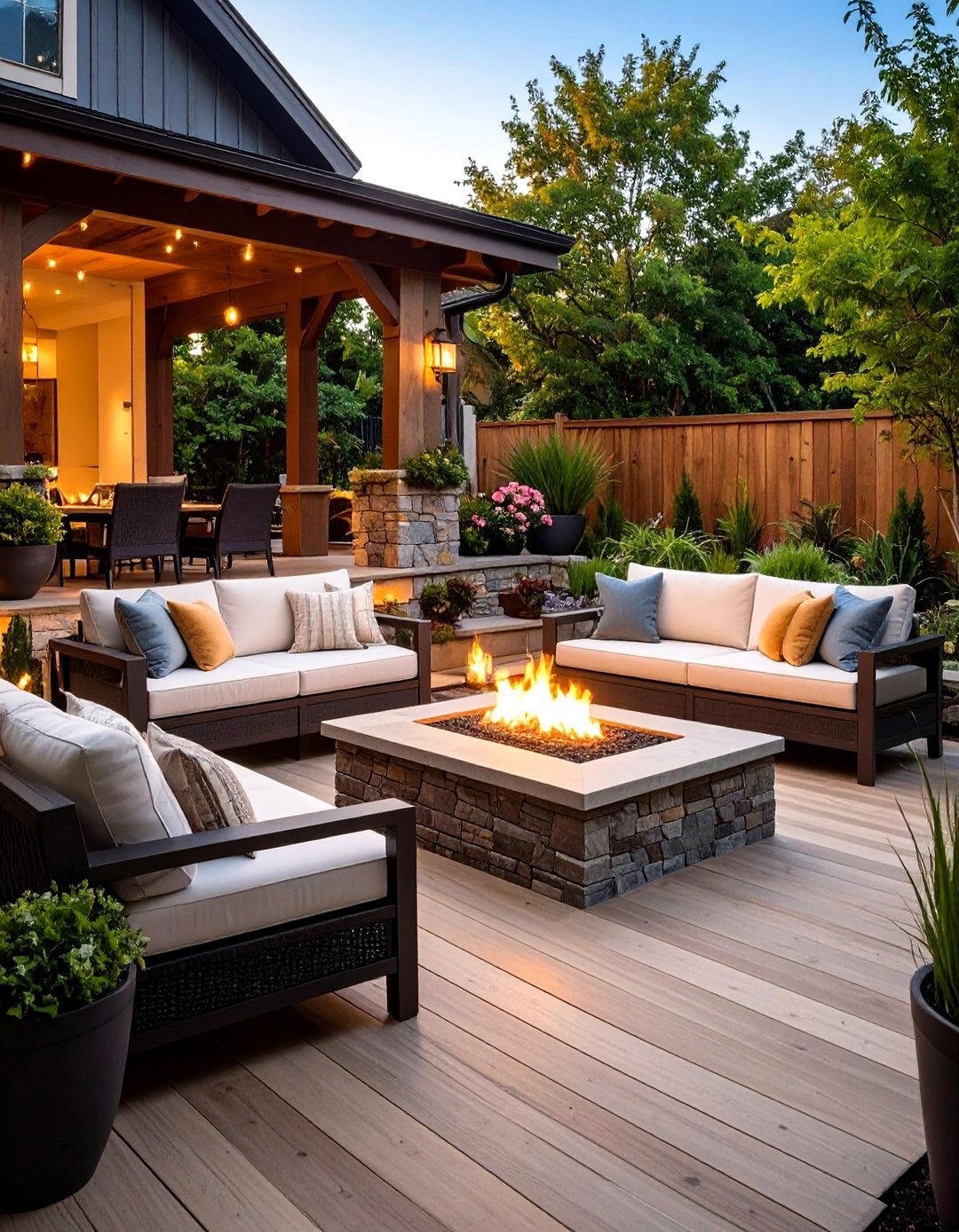 Bi Level Deck Sunken Fire Pit Area - 20 Sunken Fire Pit Ideas