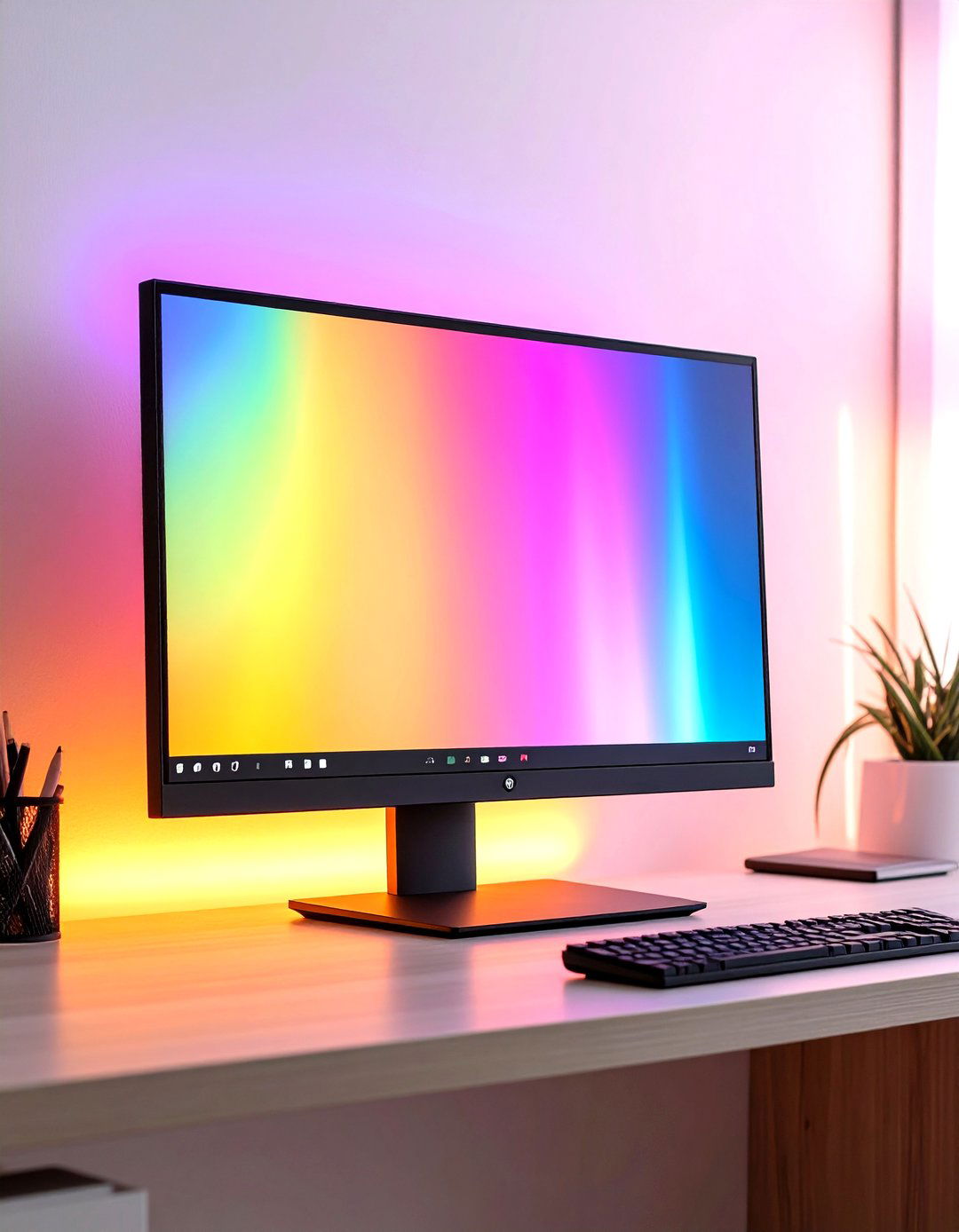 Bias Lighting Halo Gamer Girl Room - 20 Gamer Girl Room Ideas