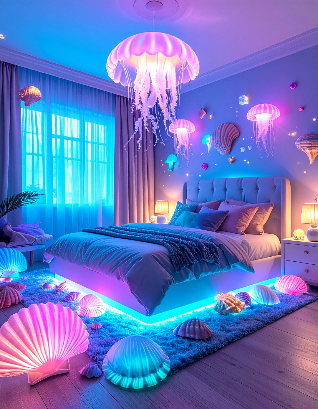 Bioluminescent Night Lights - 20 Underwater Mermaid Bedroom Ideas