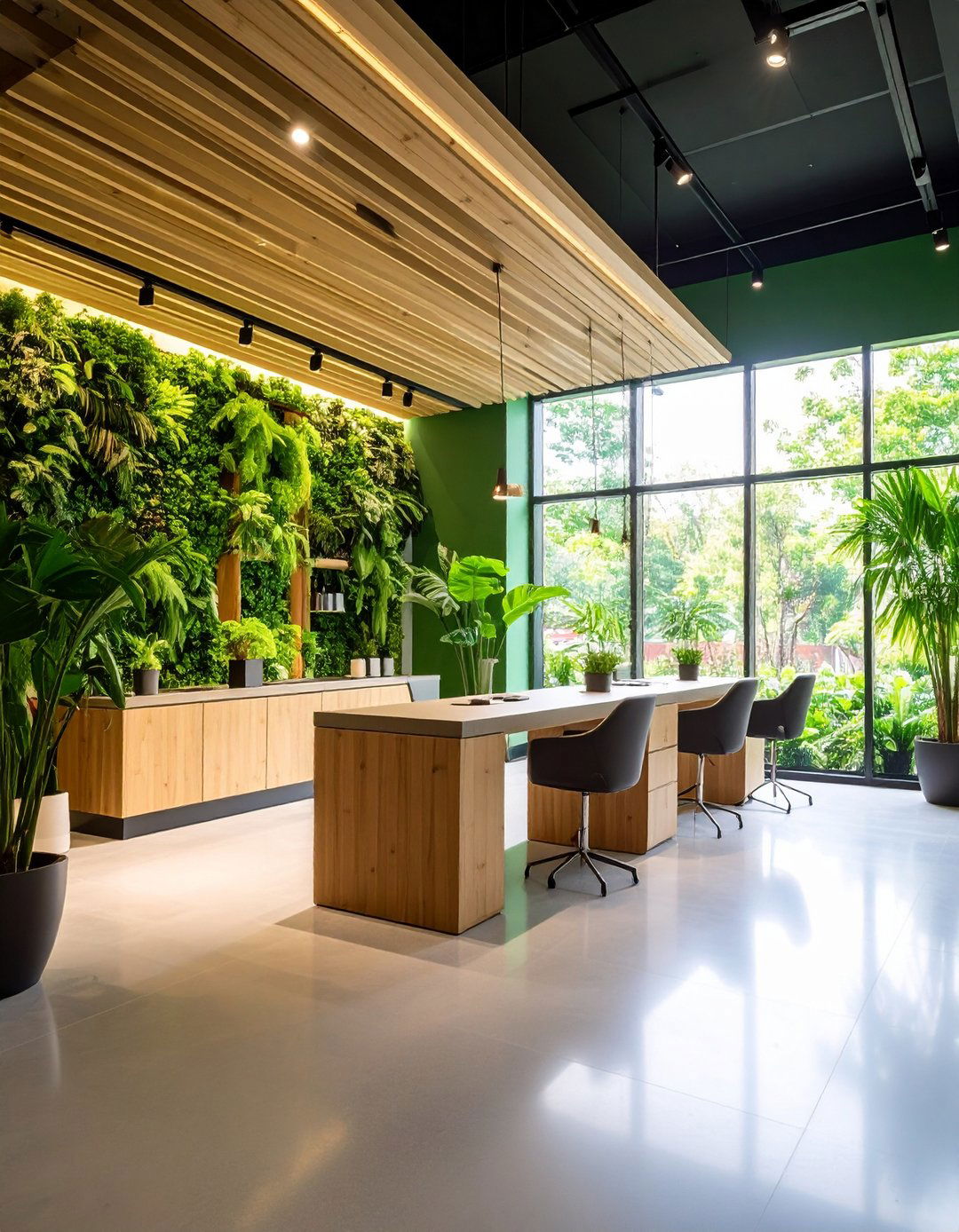 Biophilic Green Salon - 20 Salon Interior Design Ideas