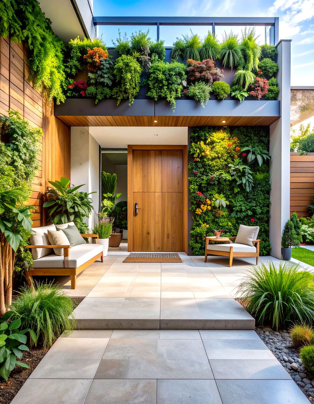 Biophilic Modern Entryway with Living Elements - 20 Modern Entryway Ideas