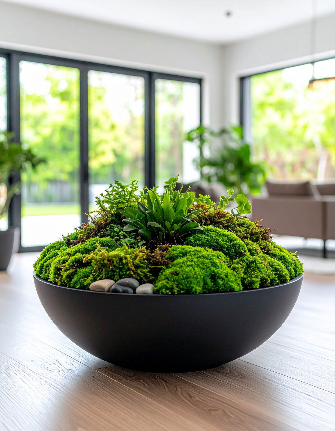 Biophilic Moss Entry Table Centerpiece - 20 Entry Table Decor Ideas