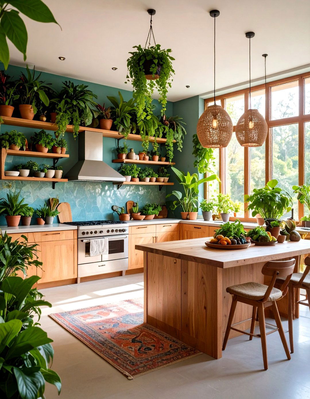 Biophilic Open Kitchen Living Room - 20 Open Kitchen Living Room Ideas