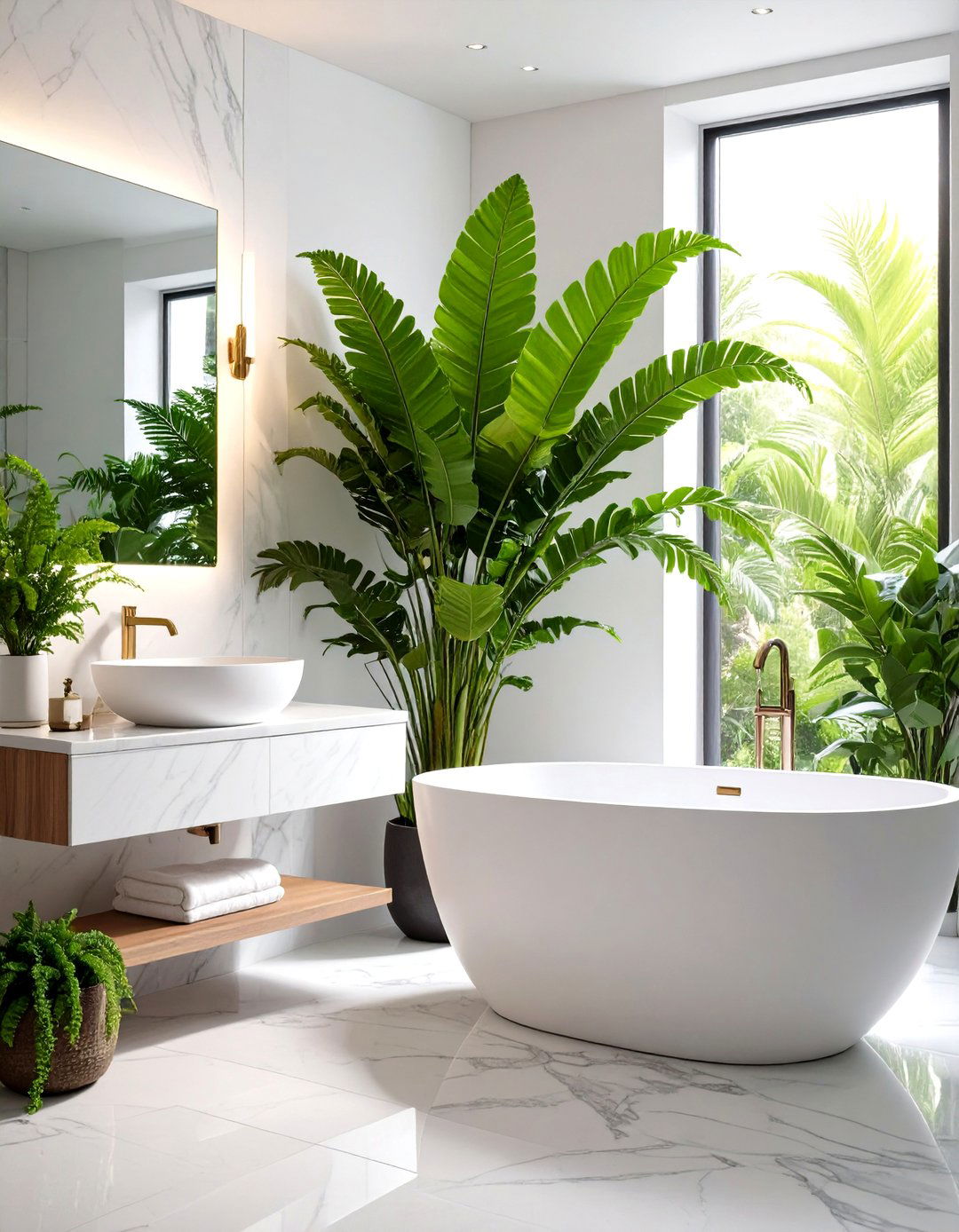 Birds Nest Fern Bathroom Plant for Tropical Vibes - 20 Best Plants for Bathroom