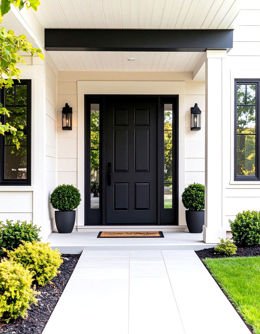 Black Accented Contemporary Door Trim for High Contrast - 20 Door Trim Ideas