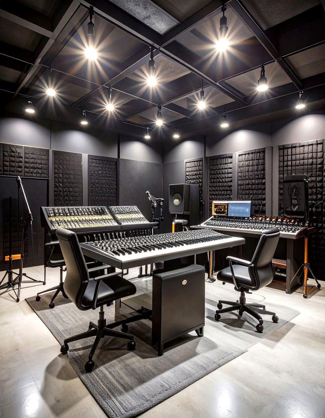 Black Basement Music Room Recording Studio - 20 black basement ideas