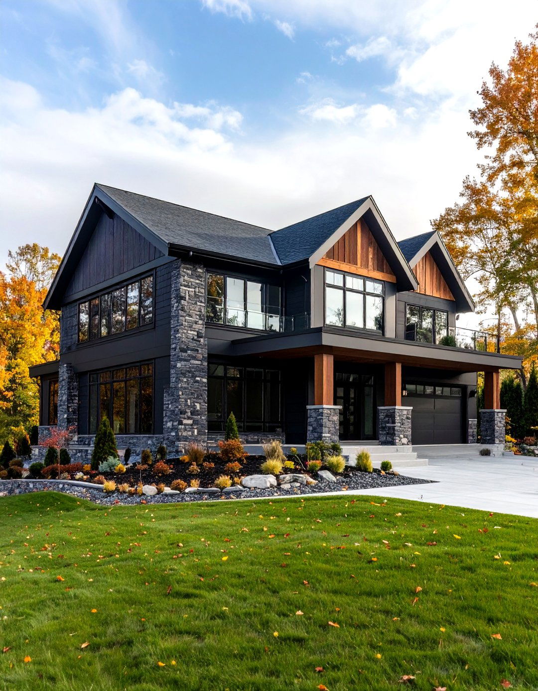 Black Brick Contemporary Split Level House with Dynamic Volumes - 20 Black Brick House Exteriors