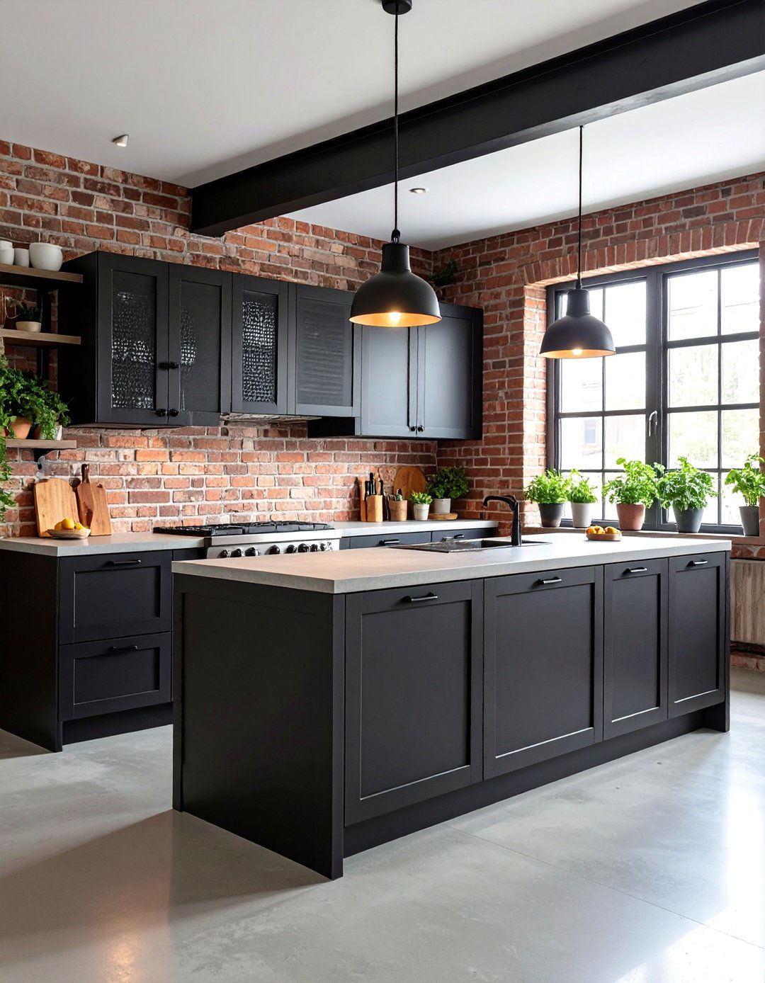 Black Cabinets with Industrial Style Steel Accents Kitchen - 20 Kitchens With Black Cabinets