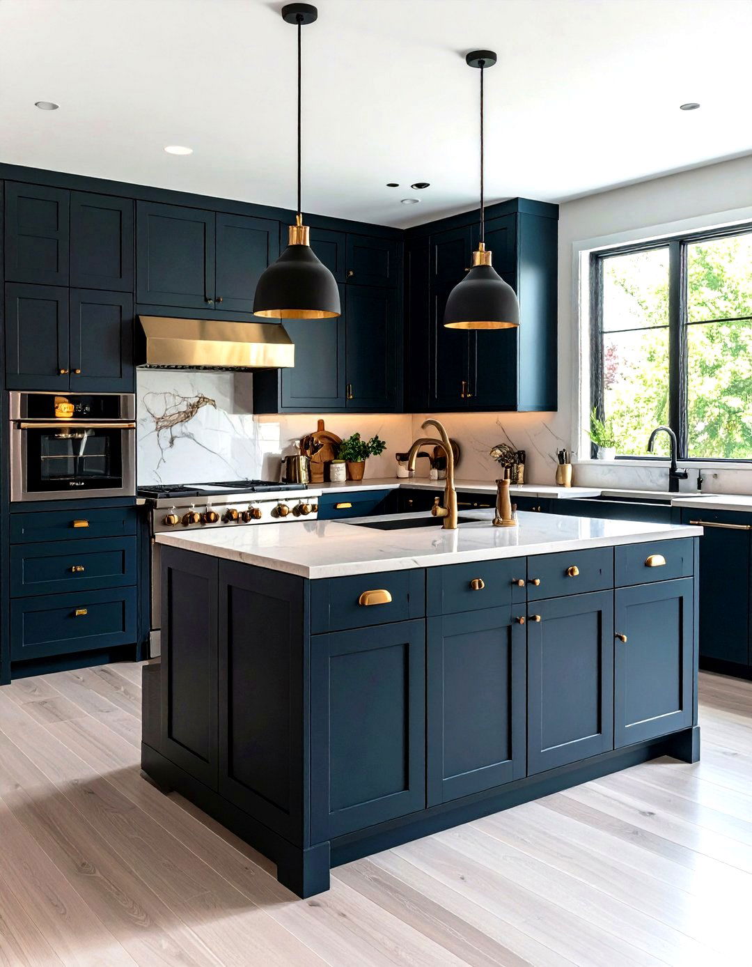Black Cabinets with Mixed Metal Hardware - 20 kitchens with beautiful black cabinets