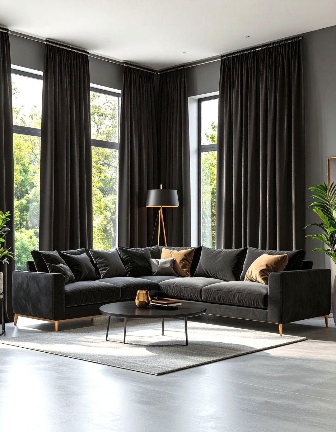 Black Curtains for Gray Walls - 20 What Color Curtains Go With Gray Walls