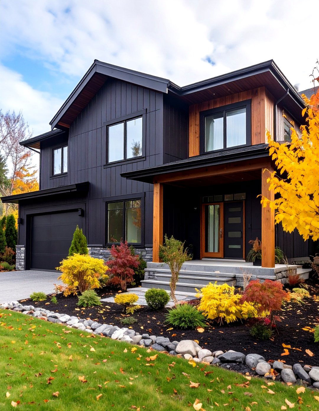 Black Fiber Cement Black Siding House - 20 black siding house ideas