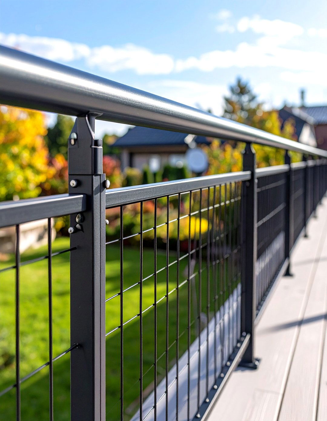 Black Metal Hog Wire Deck Railing - 20 Hog Wire Deck Railing Ideas