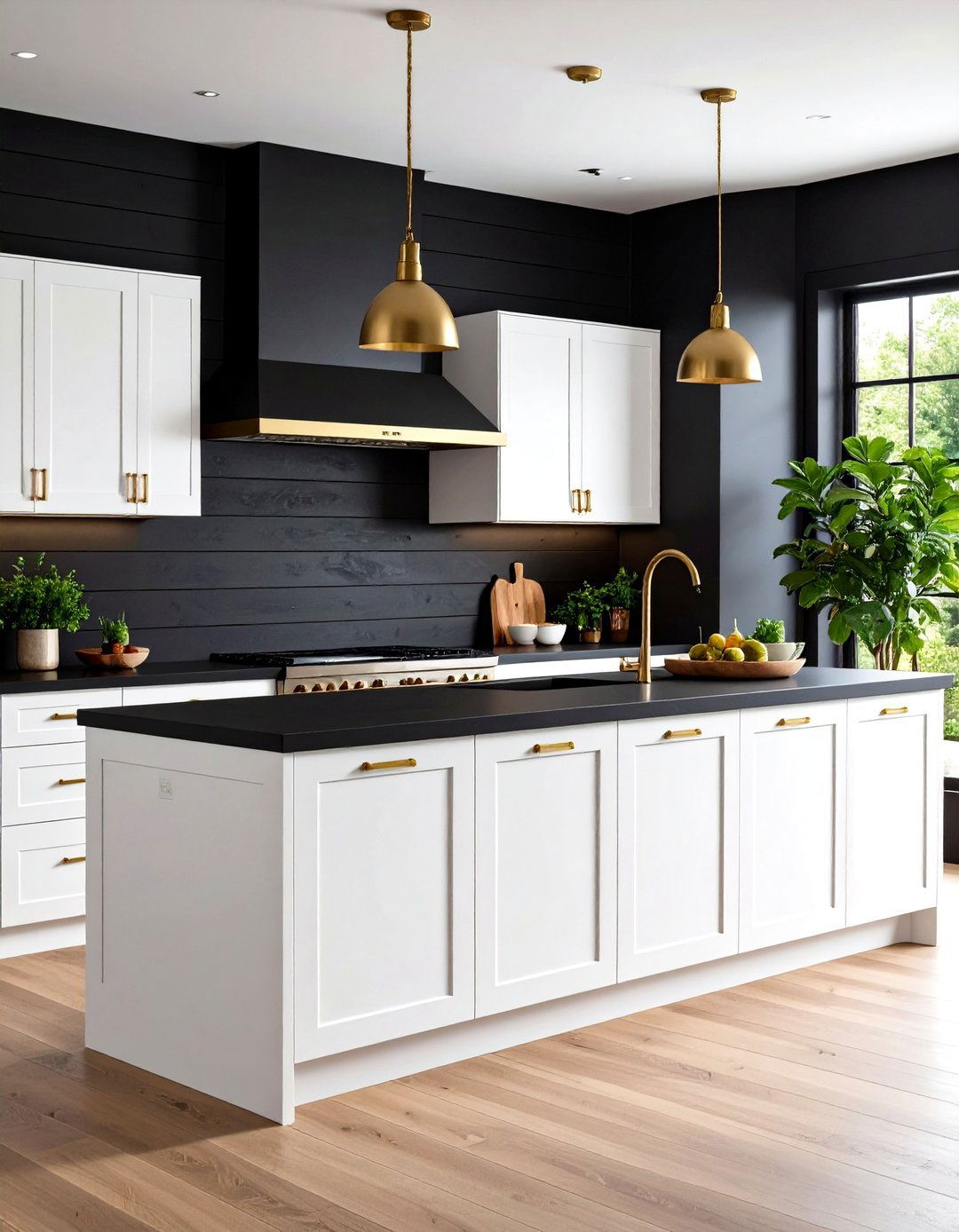 Black Shiplap for Contrast - 20 Shiplap Backsplash Ideas for Your Kitchen