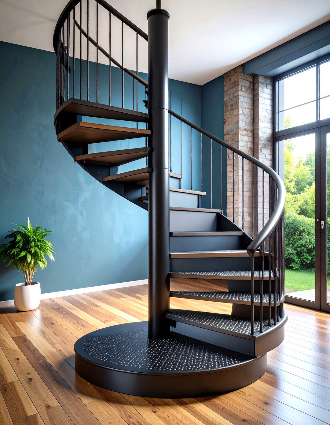 Black Spiral Steel Staircase - 20 black staircase ideas