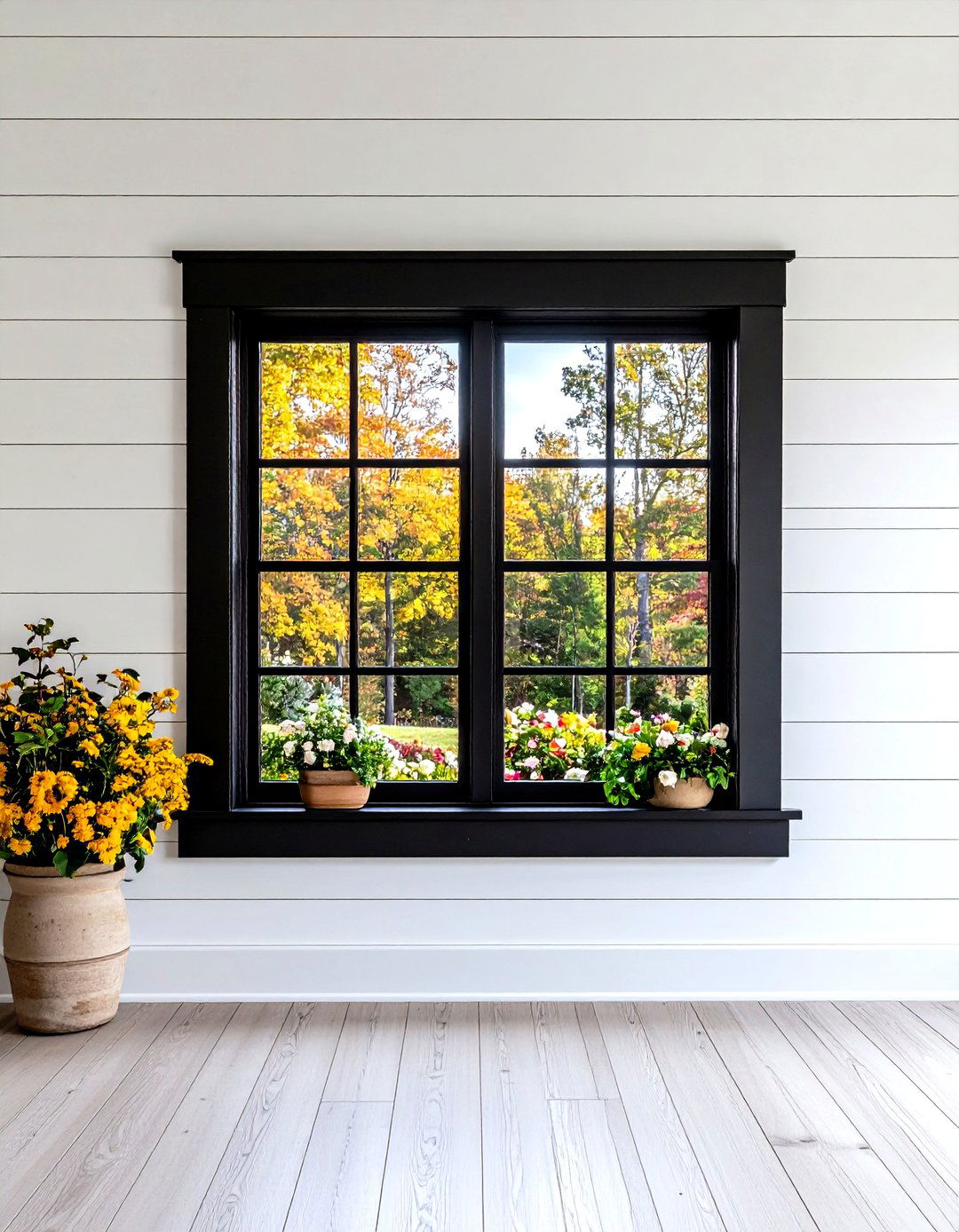 Black Window Trim for Modern Farmhouse Appeal - 20 Farmhouse Interior Window Trim Ideas