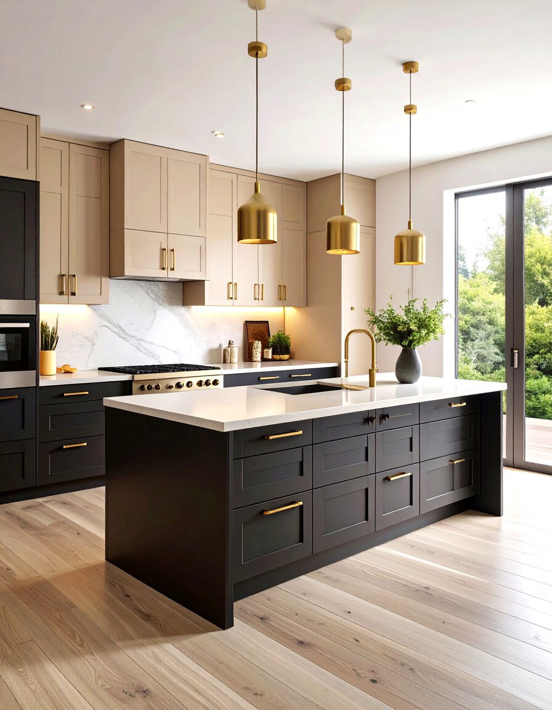 Black and Beige Kitchen Cabinet Two Tone Design - 20 black and beige kitchen ideas
