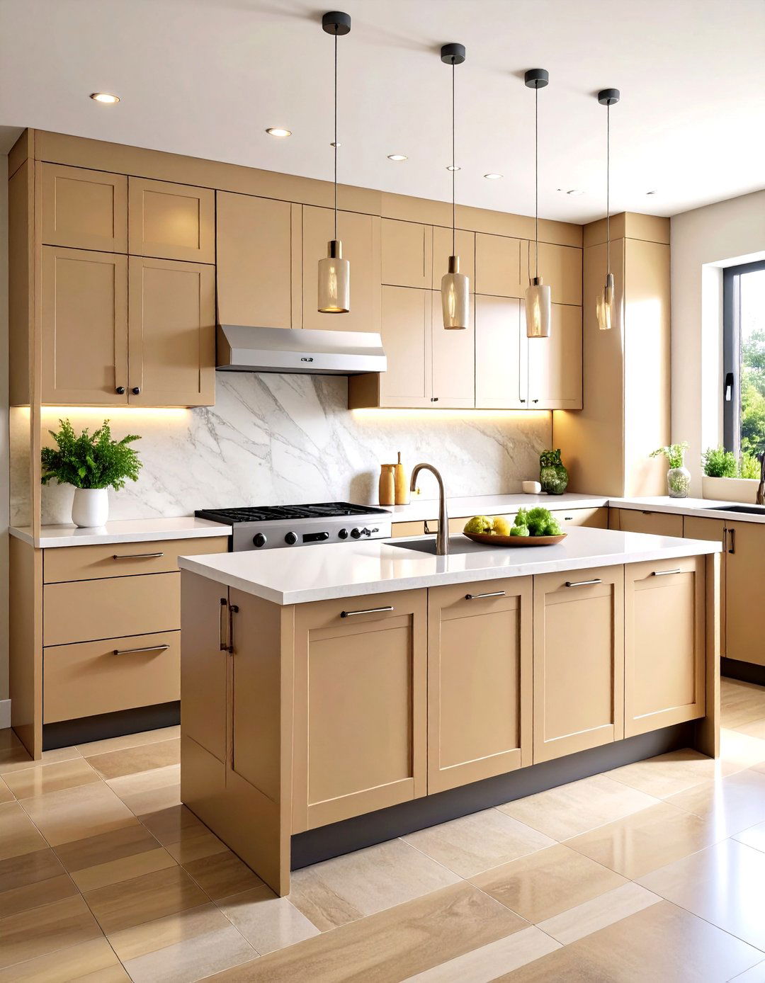 Black and Beige Kitchen Contemporary Slab Cabinets - 20 black and beige kitchen ideas