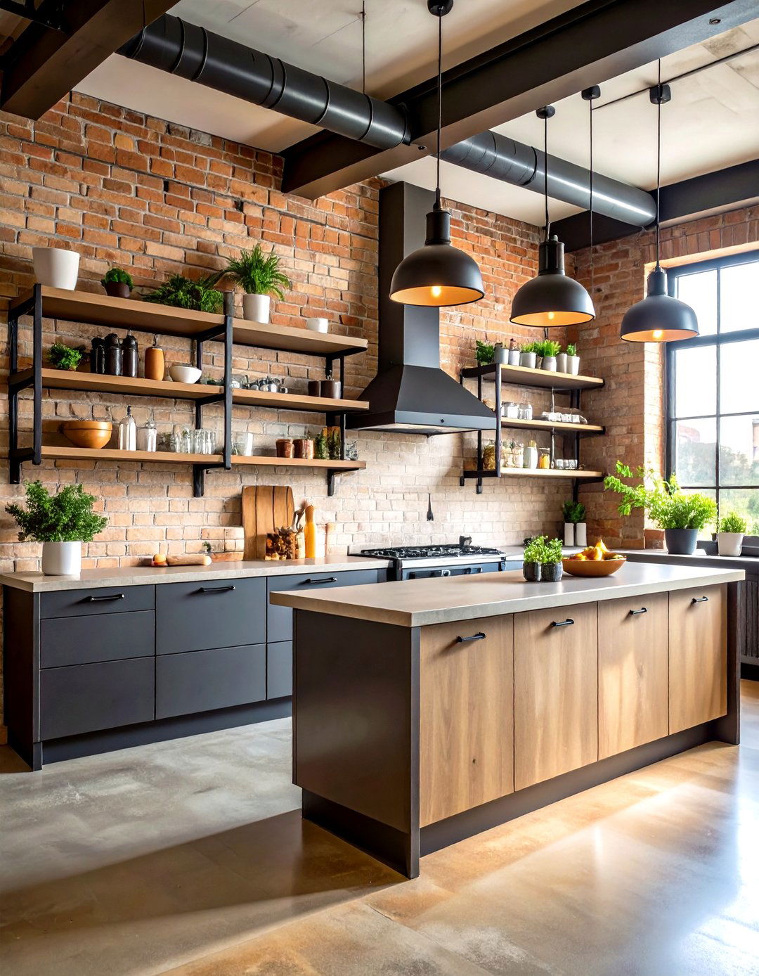 Black and Beige Kitchen Industrial Style Design - 20 black and beige kitchen ideas