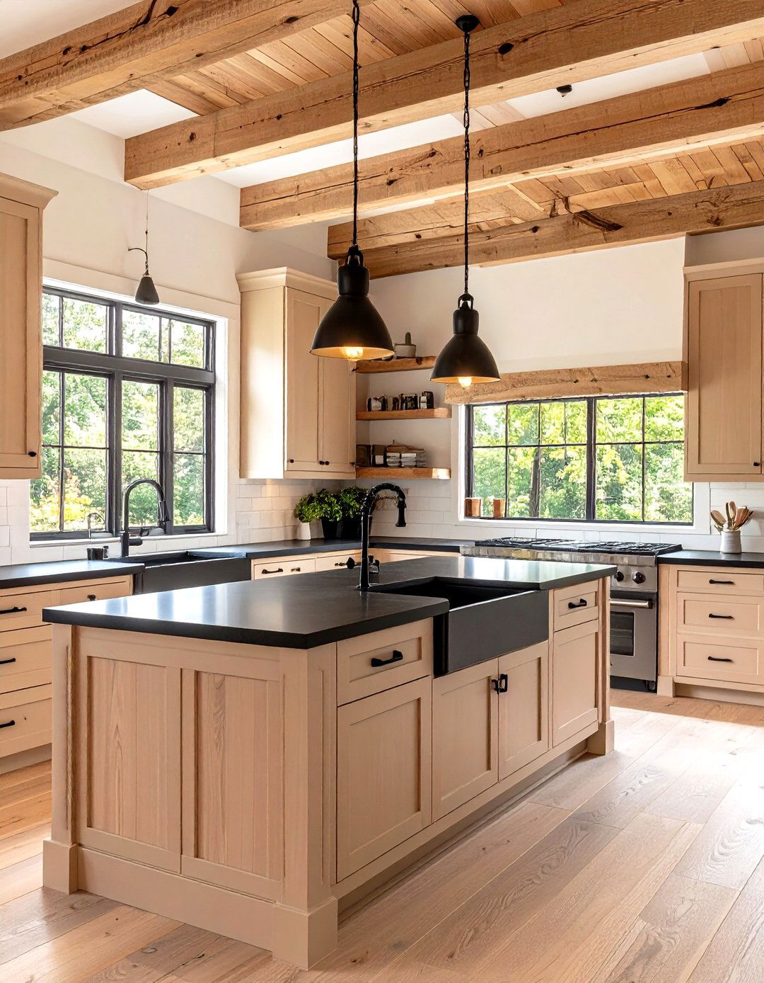 Black and Beige Kitchen Modern Farmhouse Design - 20 black and beige kitchen ideas