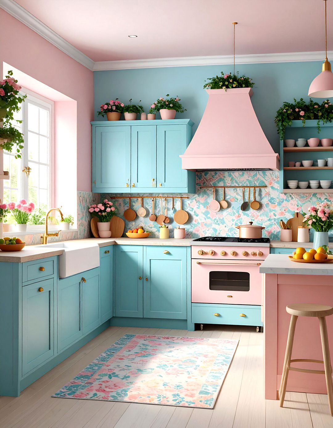 Black and Bright Colorful Kitchen Contrast - 20 Colorful Kitchen Ideas