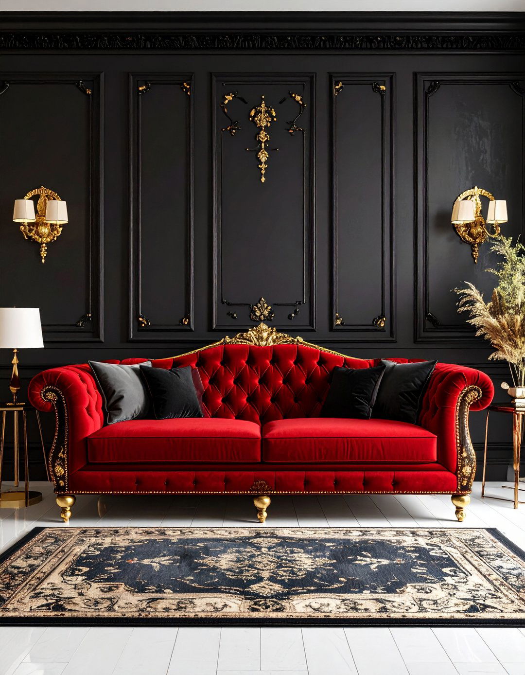 Black and Red Couch Living Room Drama - 20 Red Couch Living Room Ideas