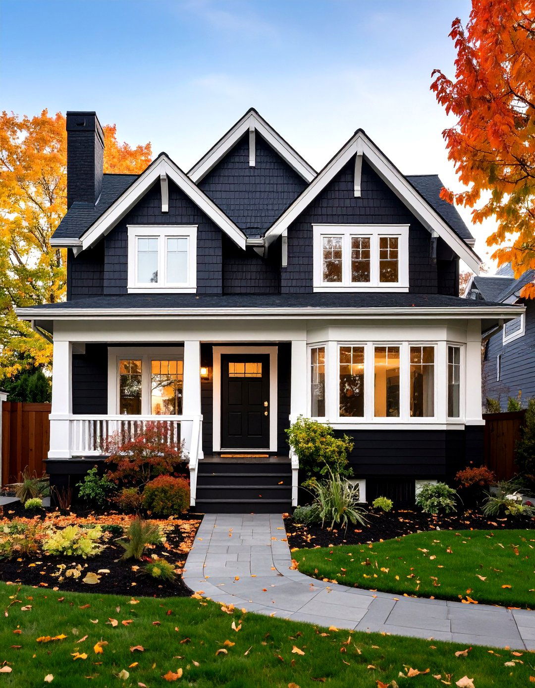 Black and White Contrast Black Siding House - 20 black siding house ideas