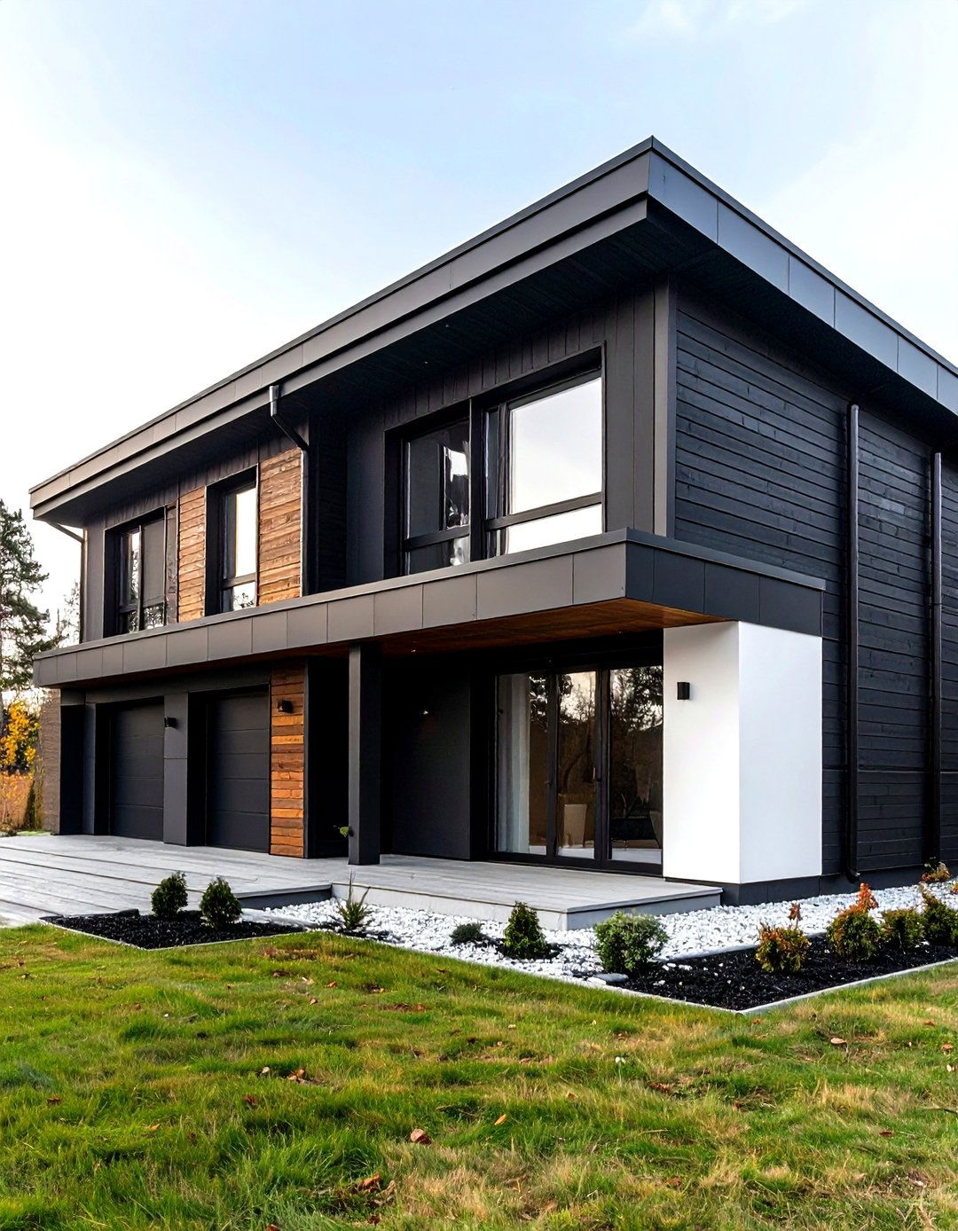 Black and White Contrast - 20 Scandinavian House Exterior Ideas