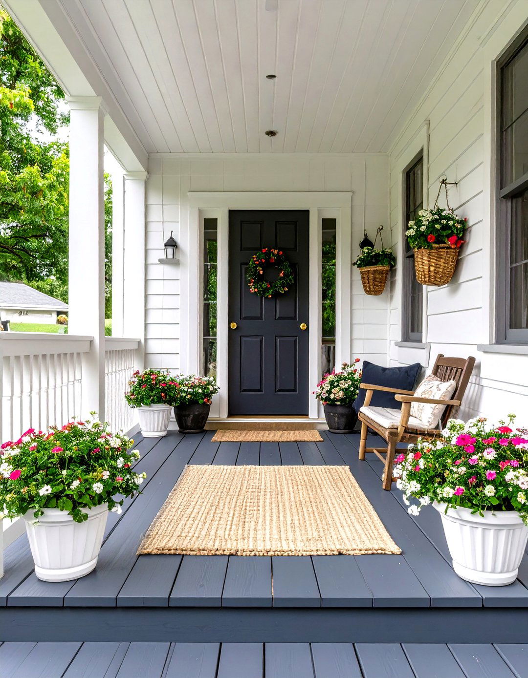 Black and White Modern Farmhouse Porch Palette - 20 Farmhouse Porch Ideas