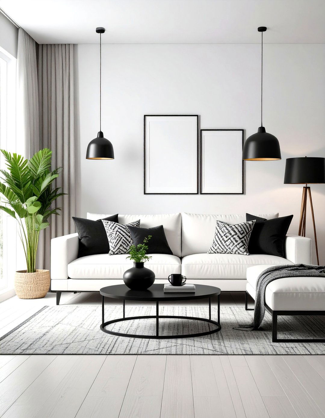 Black and White - 20 Two Colour Combination for Living Room