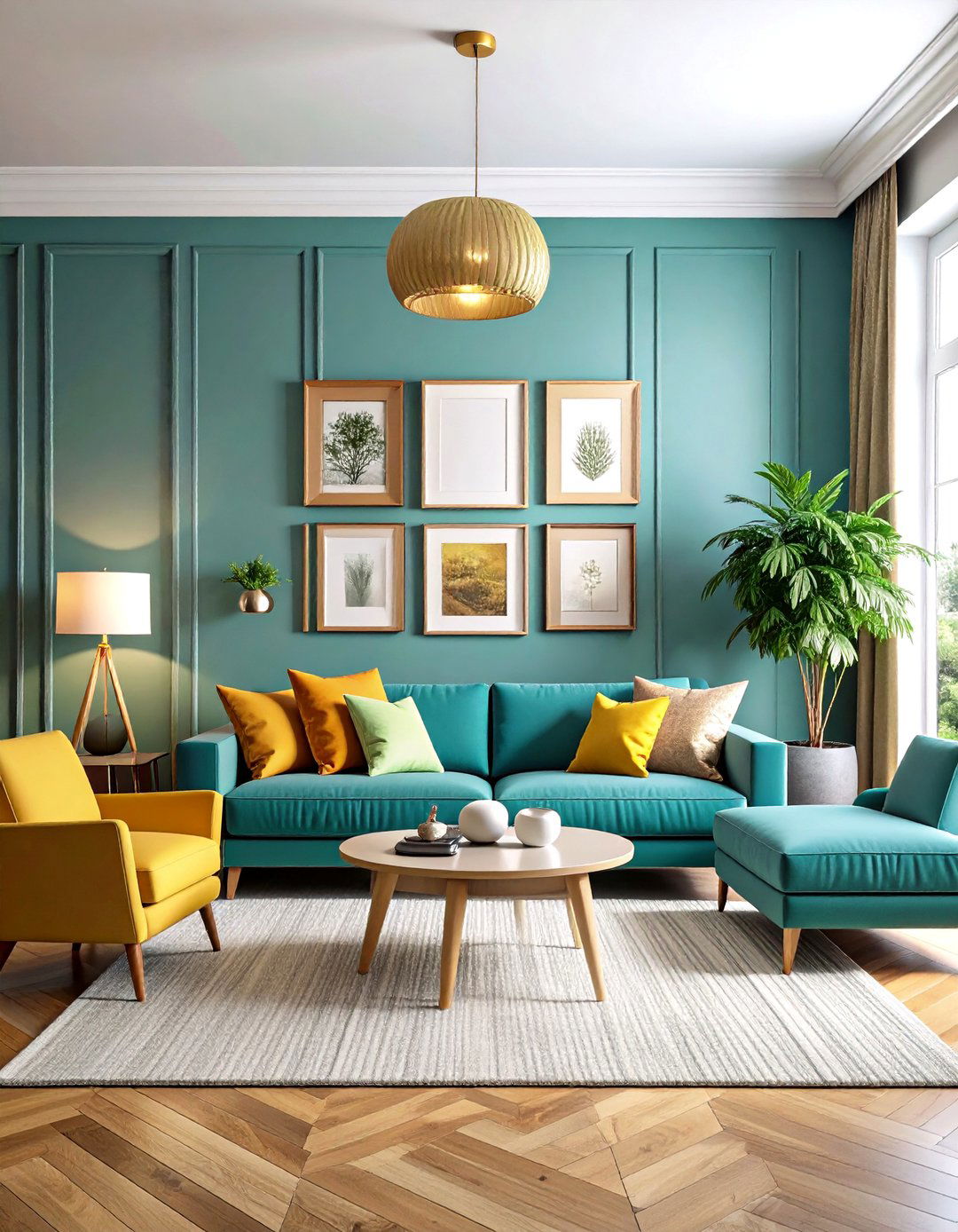 Blank Wall Gallery Wall with Mixed Artwork - 20 Blank Wall Ideas