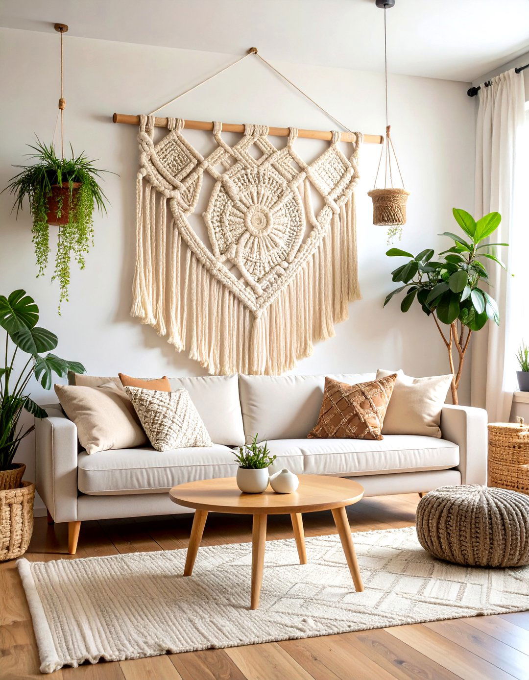 Blank Wall Macrame Art Installation - 20 Blank Wall Ideas