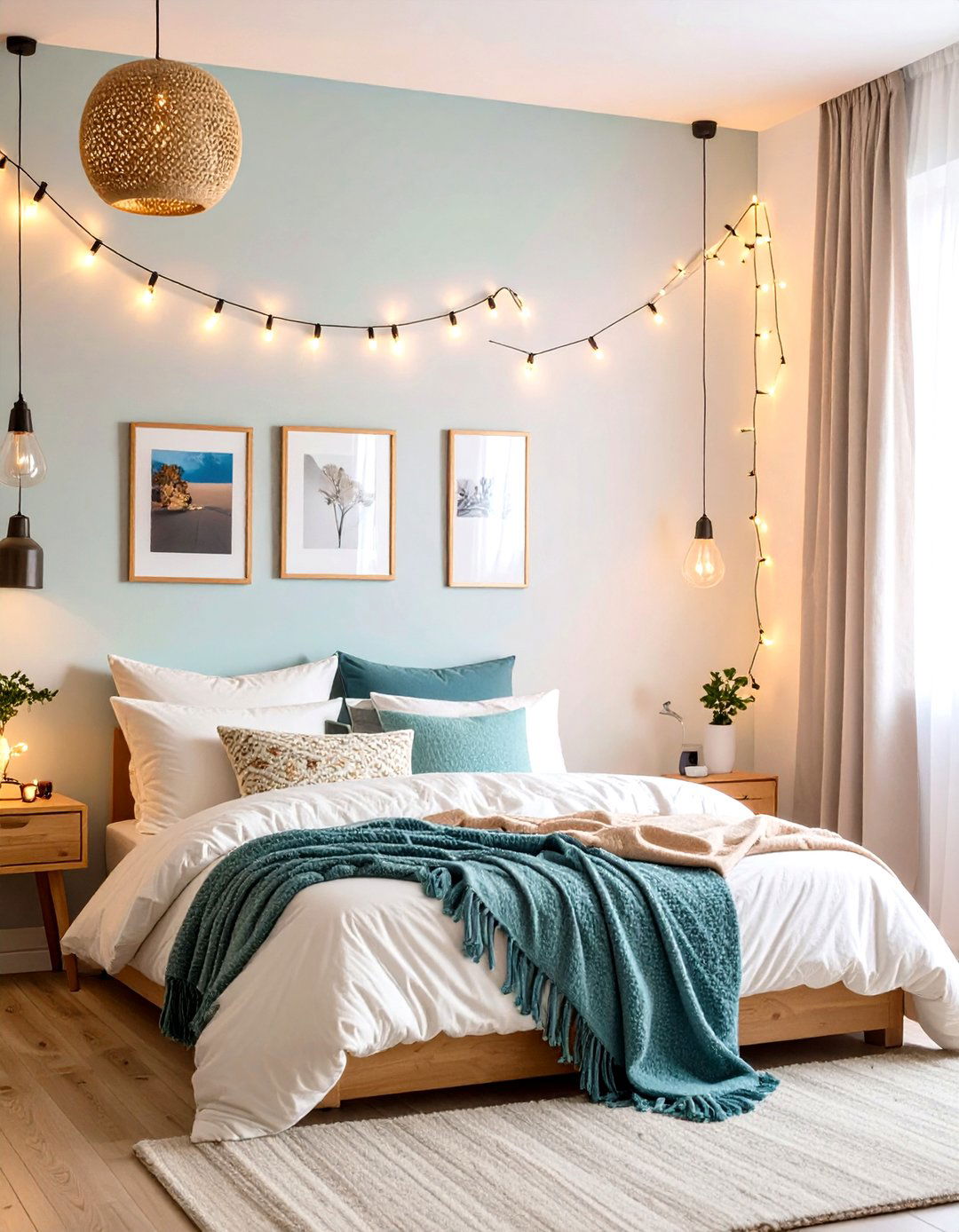 Blank Wall String Light Installation - 20 Blank Wall Ideas