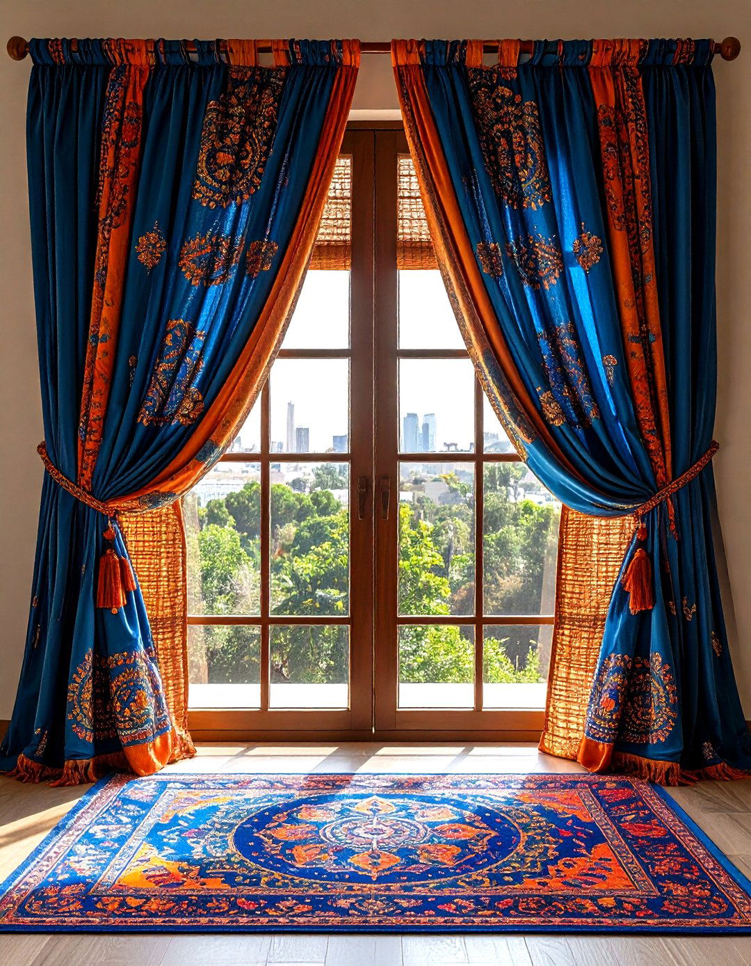 Block Print Mandala Curtains for Global Color - 20 Boho Curtain Ideas