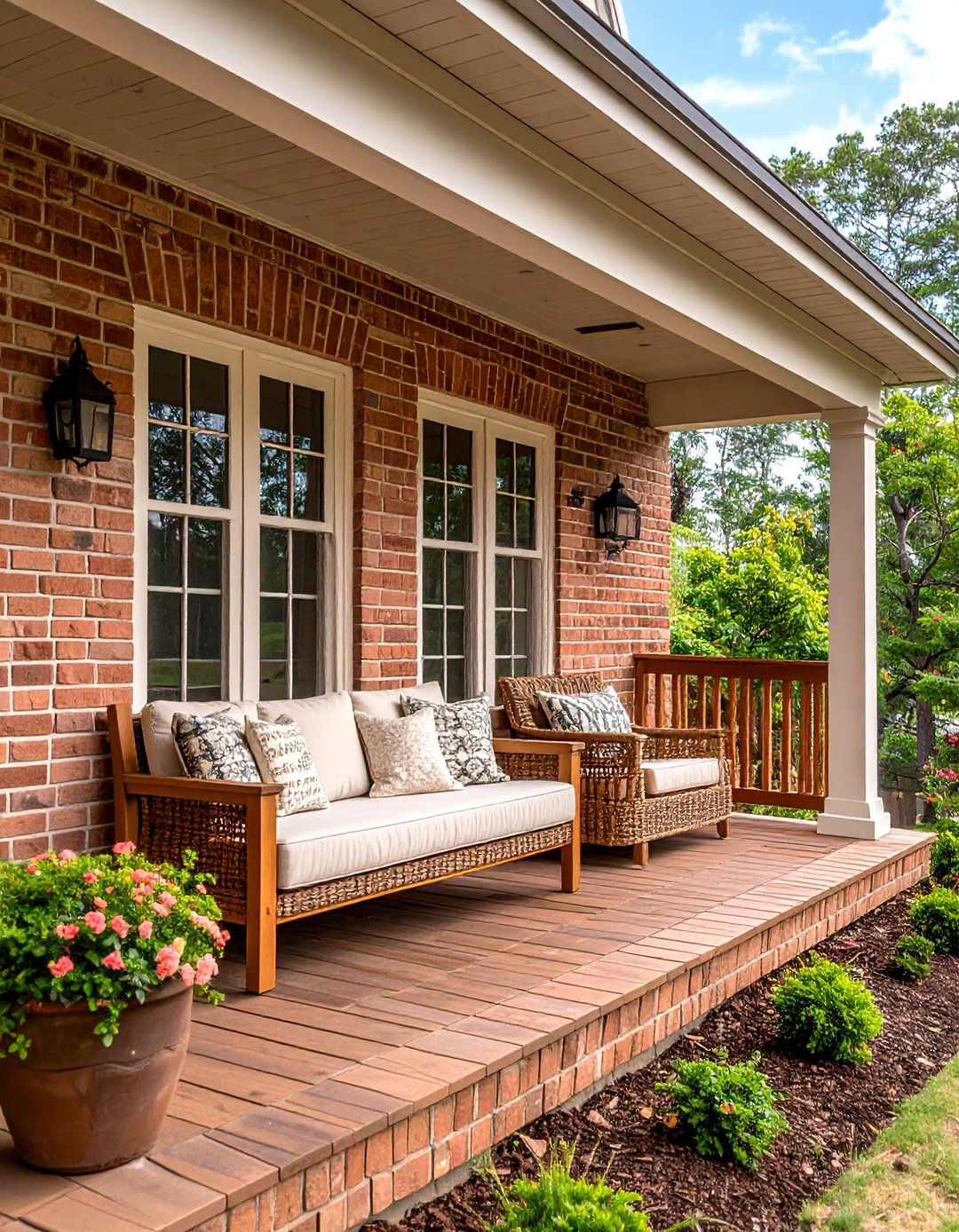 Blonde Brick and Natural Wood Highlights - 20 Blonde Brick House Color Schemes