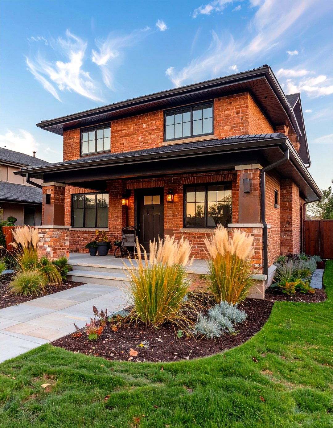 Blonde Brick and Rustic Metal Accents - 20 Blonde Brick House Color Schemes
