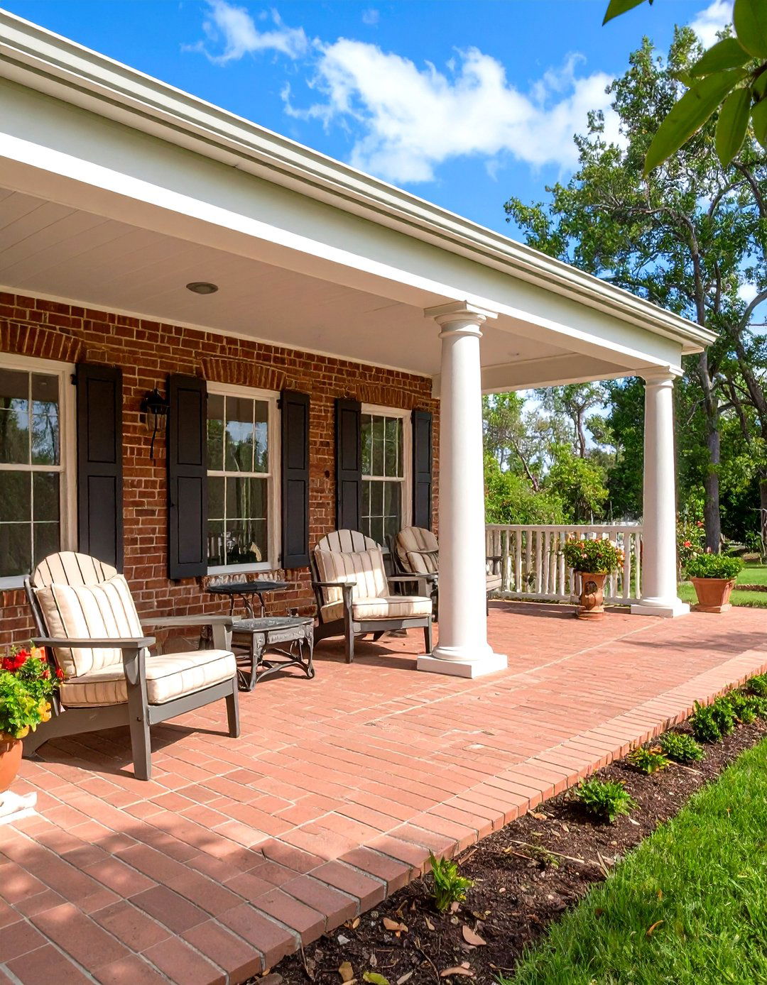 Blonde Brick with Crisp Off White Accents - 20 Blonde Brick House Color Schemes
