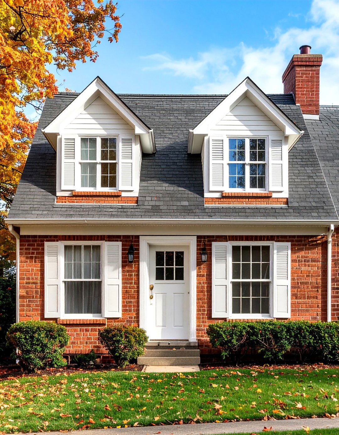 Blonde Brick with Crisp White Trim - 20 Blonde Brick House Color Schemes
