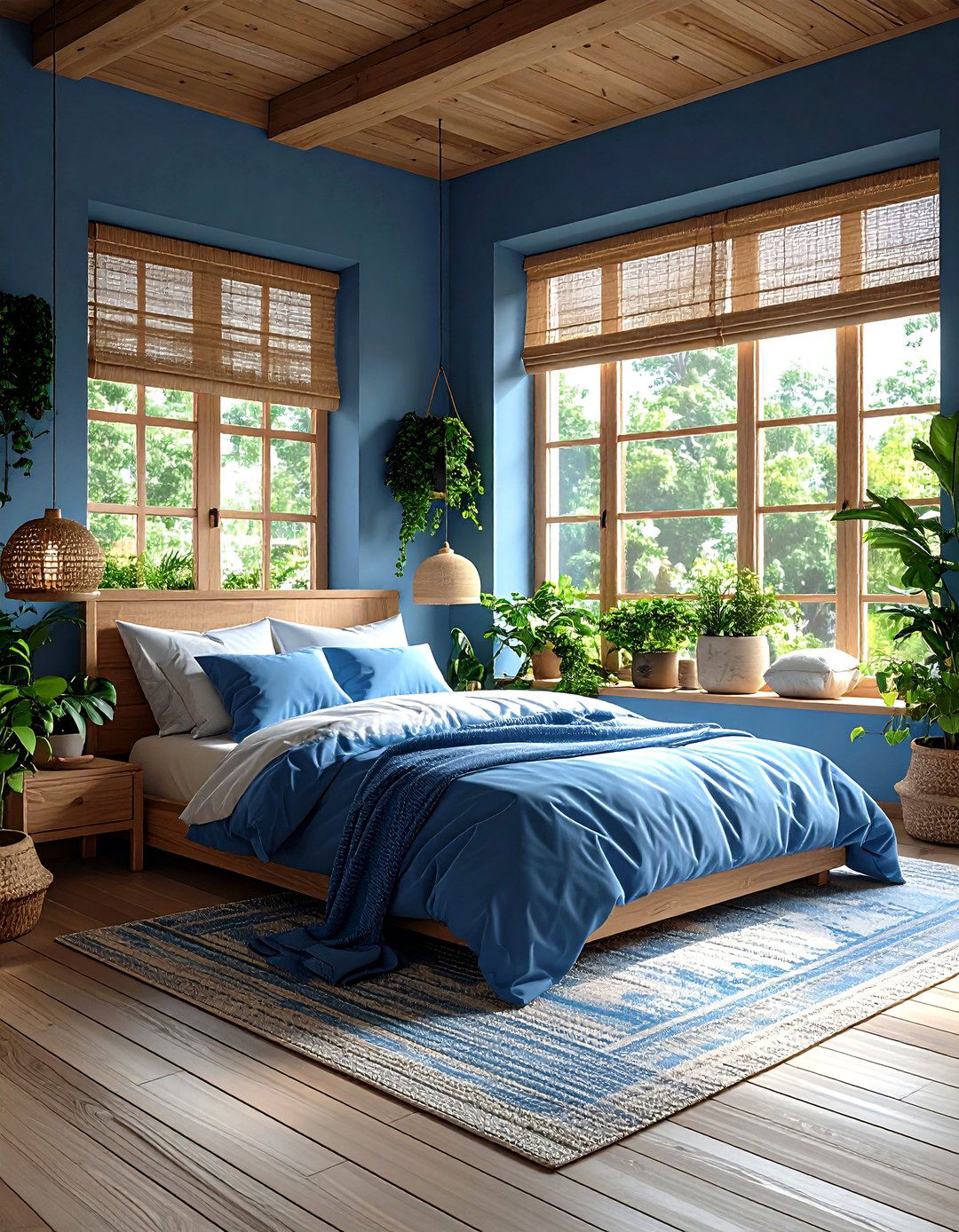 Blue Bedroom Biophilic Design Integration - 20 Blue Bedroom Ideas