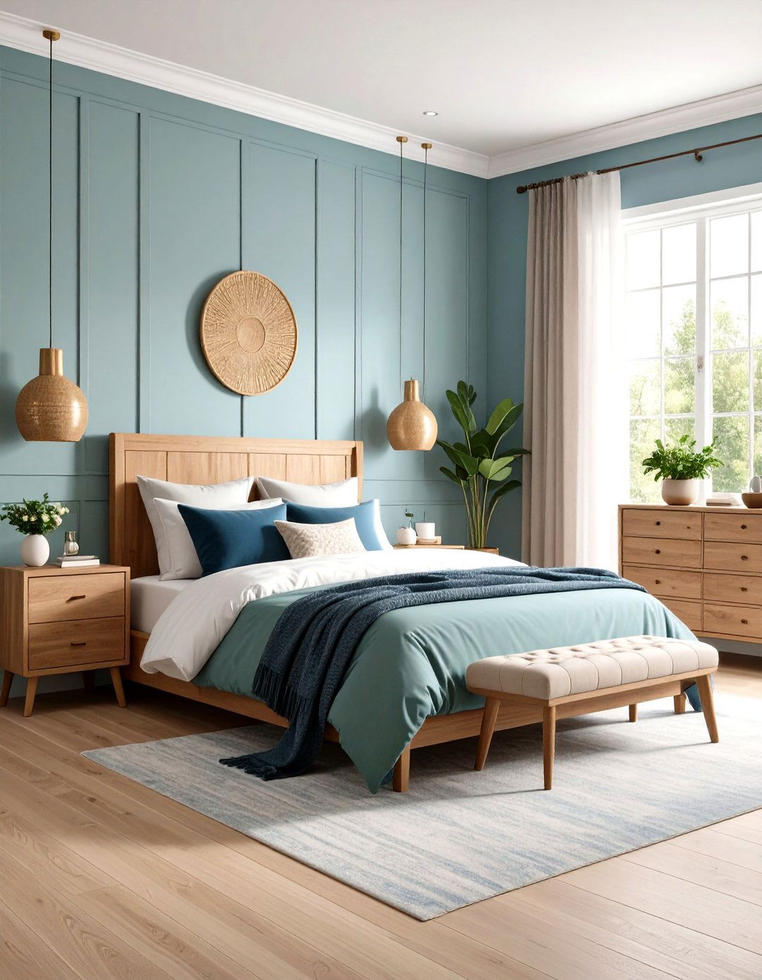 Blue Bedroom Two Tone Color Treatment - 20 Blue Bedroom Ideas