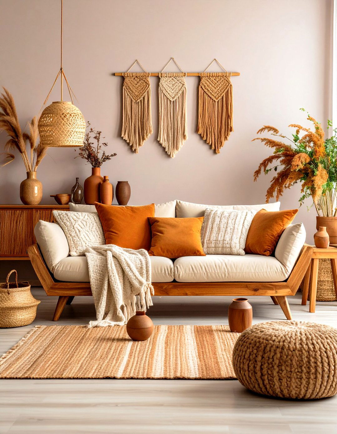 Blue Couch Living Room with Warm Earth Tones - 20 Blue Couch Living Room Ideas