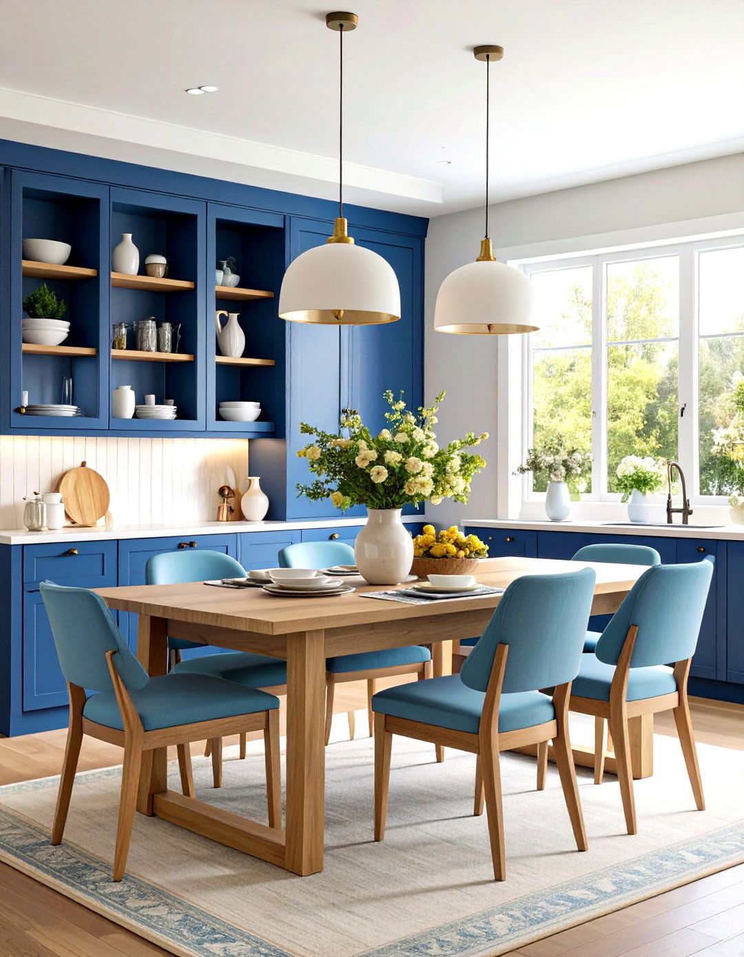 Blue Dining Room Built ins and Storage - 20 Blue Dining Room Ideas